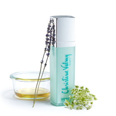 Christine Valmy's all-natural Dermafluide: Cleansing Milk & Makeup Remover's ingredients are shown next to the product
