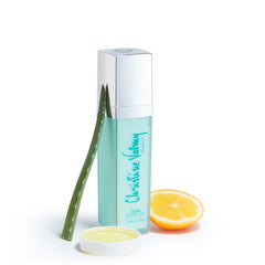 Christine Valmy's all-natural Ecran: Daytime Protection & Moisturizing Lotion's ingredients are shown next to the product