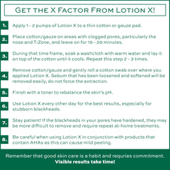 Text-only image with instructions on how to use Lotion X